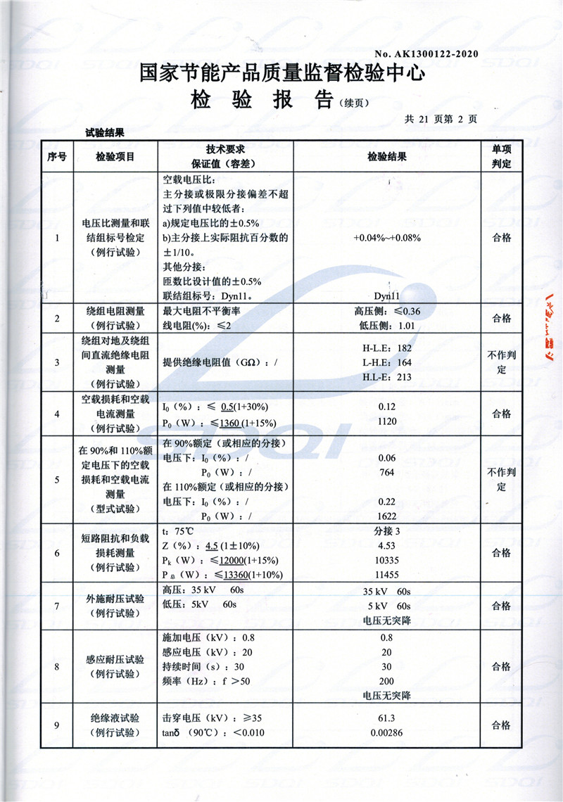 高低压试验报告-S11-1250旅顺口旅顺口旅顺口油浸式变压器-2.jpg